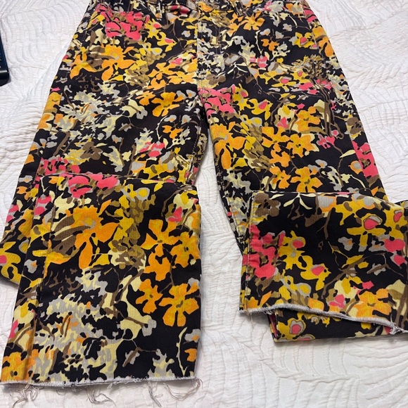 MOTHER The Hustler Ankle Fray Jeans 27 Autumn Floral Rare Print Cropped Straight - Picture 5 of 12